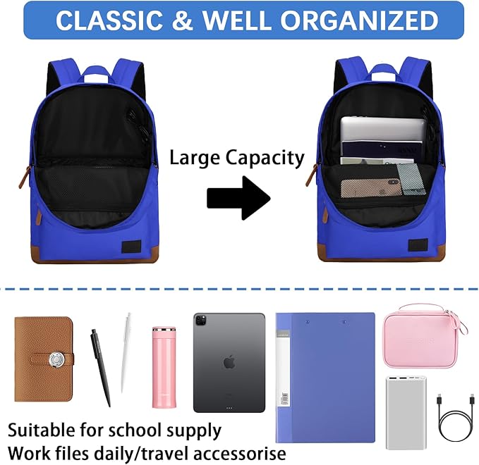 Goloni Backpack for Men Women, Anti-Theft Travel Laptop Backpack, Water Resistant 17.3 Inch USB Charging Backpack, Large Capacity Work Commute Bag