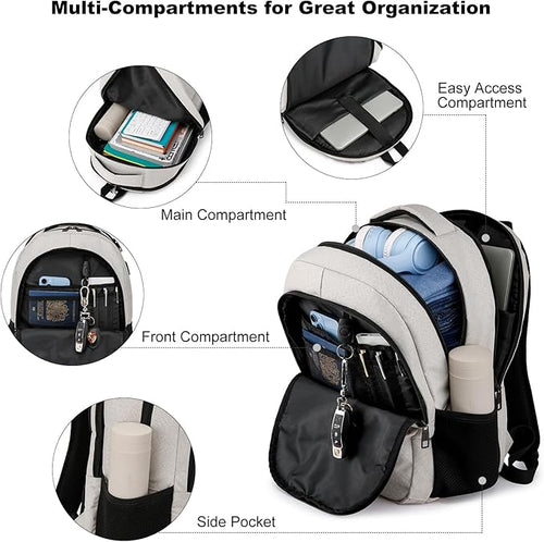 BIKROD Backpack for Girls Women, School Backpack for Teen Boys, Lightweight Casual High School Bookbag, Daily-use Travel Laptop Backpack Fits 15.6 Inch Notebook