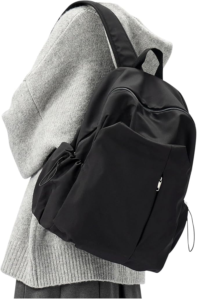 Basic Black Backpack For High School Women Men,Lightweight Casual Daypack College Backpack,Simple Bookbag For Teens Boys Girls,Waterproof School Bag