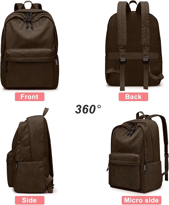 Backpack for School Girls and Boys, Lightweight School Bookbag for Teens, College Students Women & Men, Cute Large Laptop Backpack Fits 15.6 Inch Notebook (Machine Washable)
