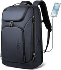 hk Business Smart Backpack for Men Anti-Theft for 17.3 Inch Laptop with USB Charging Port Water-Resistant Large Durable Compact 30L for Travel College Work-Deep Blue