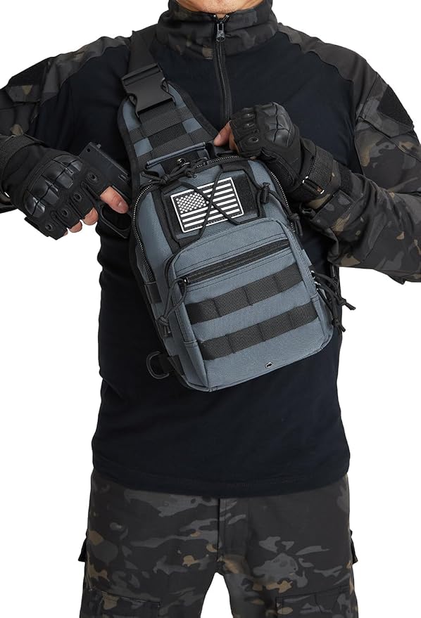 ATBP Small Tactical Holster Sling Backpack Accessories Shoulder Pouch Water Bottle & Radio Holder Crossbody Bag for Men