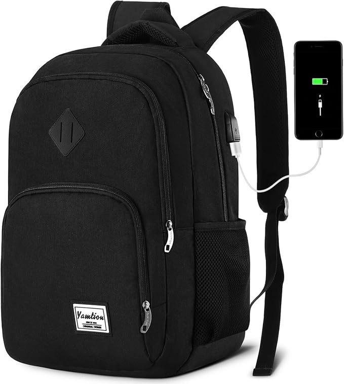 YAMTION 17.3 Inch Large Backpack for Men and Women,School Backpack for Teenager,Travel Laptop Bookbag with USB Charging port for Business Work College Travel Trip