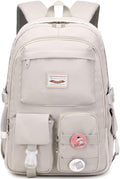 Makukke School Backpacks for Teen Girls - Laptop Backpacks 15.6 Inch College Cute Bookbag Anti Theft Women Casual Daypack,Gray
