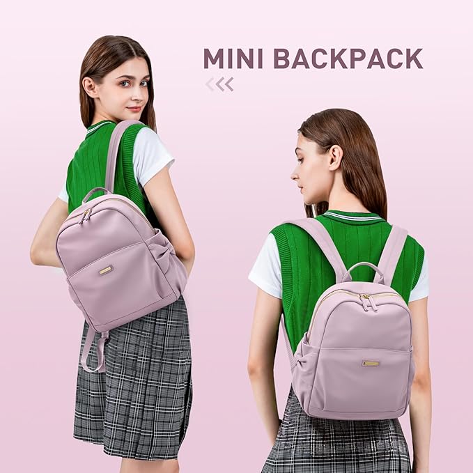 Mini Backpack for Women Small Backpack Purse Cute Stylish Lightweight Daypack for College Work Travel Party,12.9Inch, Pinkish Purple