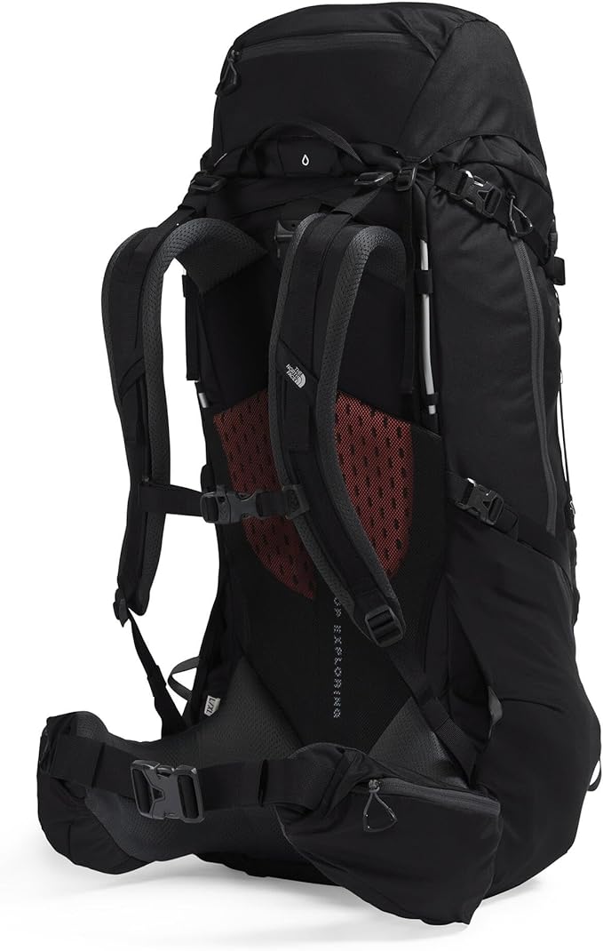 The North Face Terra 65 Backpack - Unisex Hiking Pack, Cinch-Top Opening with Zipper, Pole & Ice Axe Attachments, TNF Black/Asphalt Grey-NPF, Large/X-Large
