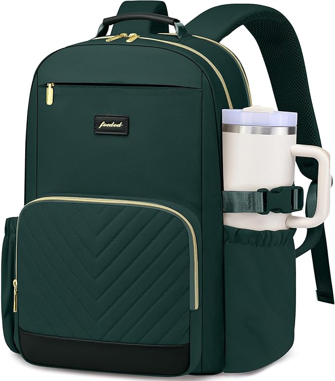 Laptop Backpack for Women Bookbag: 15.6 inch Work School Backpacks with Pouch Pocket for Large Capacity Cup & USB Charger College Book Bag Travel Business Nurse Teacher Bookbags Anti-theft Back Pack