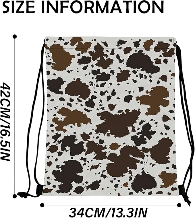 Drawstring Backpack Draw String Bag Waterproof for Sports Gym Beach Travel Cute Aesthetic Sackpack Men Women (13"×17")-Cowhide