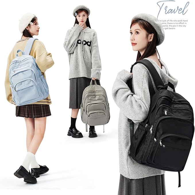 College Backpack For Women Men,Lightweight High School Bag,School Backpack With Lots Of Pockets,Cute Bookbag For Teens Boys Girls,Casual Daypack Backpack For School(Blue)