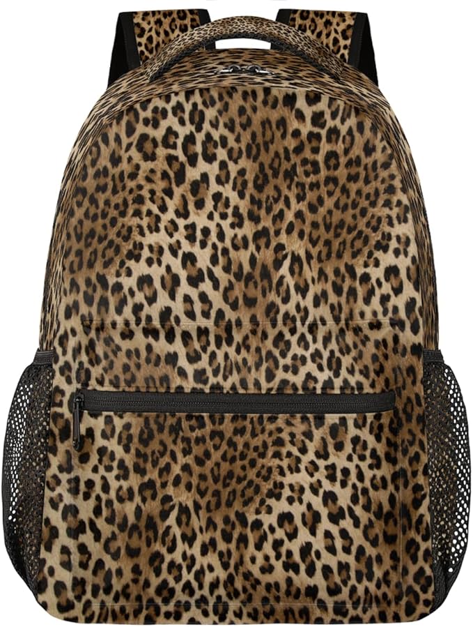 Pardick Leopard Cheetah Tiger Backpack for Kids Girls Boys Lightweight School College Students 18in Bookbag Large Capacity Computer Backpacks Laptop Rucksack Travel Gym Hiking Camping Daypack