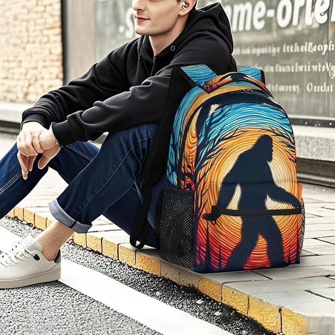 Pardick Galaxy Bigfoot Backpack for Kids Girls Boys Lightweight School College Students 18in Bookbag Large Capacity Computer Backpacks Laptop Rucksack Travel Gym Hiking Camping Daypack