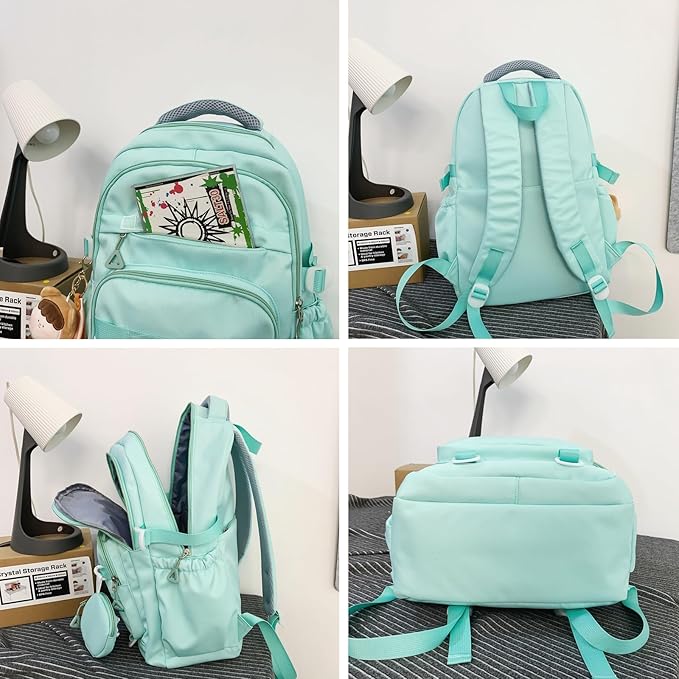 Cute School Backpack for Teen Girls Backpack for School Aesthetic College Backpack for Kids Students Large Travel Laptop Capacity Casual Daypacks Solid Color(Purple)