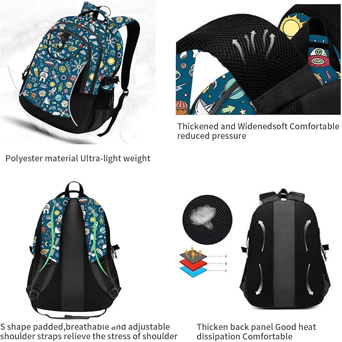 rickyh style School Backpack Travel Bag for Men & Women Lightweight College Back Pack with Laptop Compartmen (23YUZHOU)