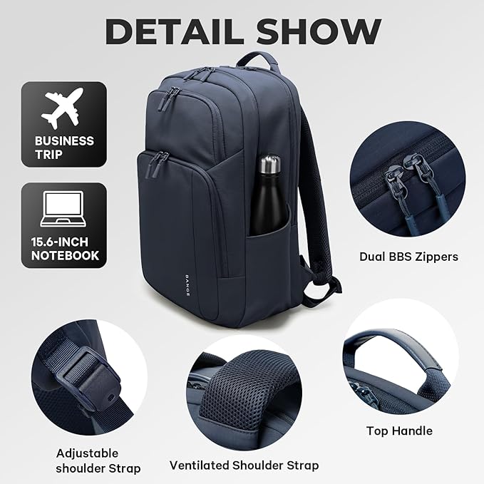BANGE Laptop Backpack Fits for 15.6 Inches, Commute Backpacks for Daily Working,Business, Travel, Waterproof Work Bag for Men and Women