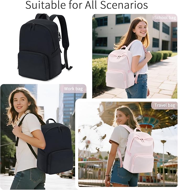 BTOOP Backpack for School Girls Teens Lightweight College Bookbag Casual Work Travel Laptop Backpack for Women Water Resistant Pink Backpacks(Pink)