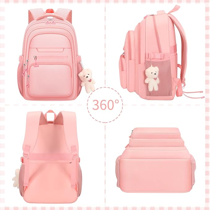 Cute Girls Backpack for School Kids Travel College backpack for Women Teen Pink Bookbags Aesthetic Laptop Bagpack