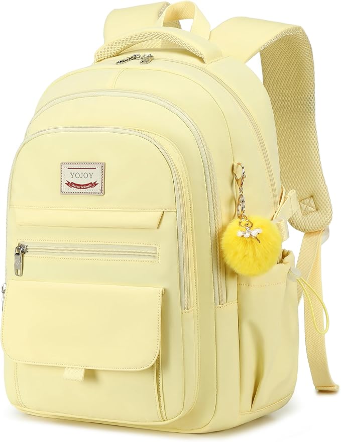 Laptop Backpack 15.6 Inch College Backpacks for Women,School Backpack for Girls, Anti Theft Travel Daypack Bookbags (Yellow)