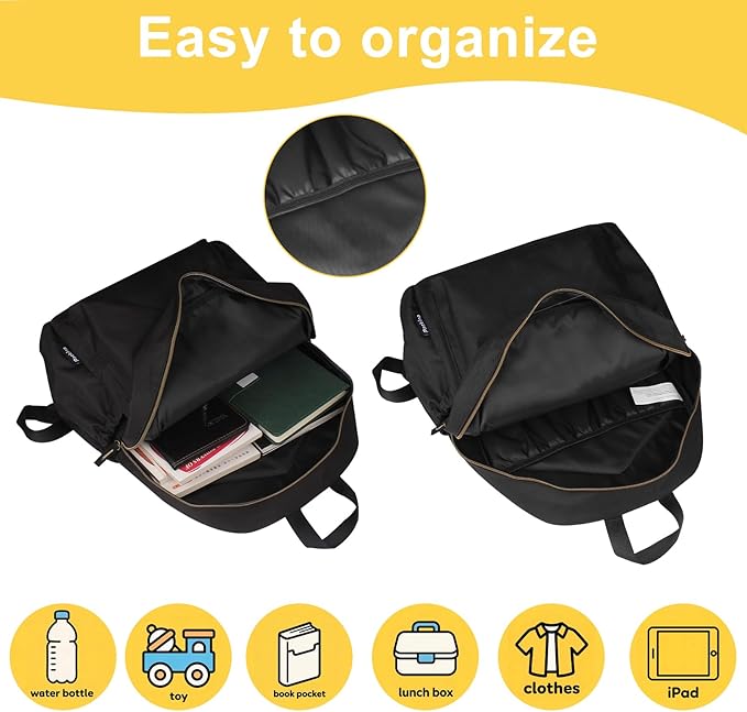 Black Backpack for School Teens Boys Girls, Lightweight Casual Backpacks for Men and Women, Classic Basic Water Resistant Casual Daypack, 15.6 Inch Laptop Bookbag for College High School Work Travel