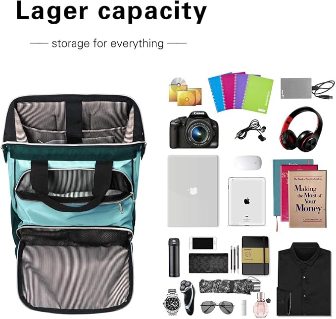 Hap Tim Laptop Backpack 15.6/14/13.3 Inch Laptop Bag Travel Backpack for Women/Men Waterproof School Computer Bag Large Capacity Bookbag for College/Travel/Business (7651EU), Green