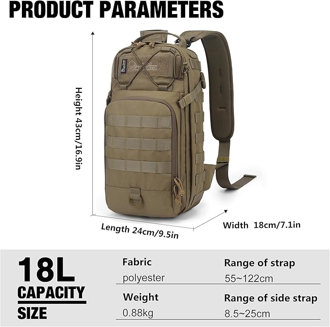 Mardingtop Small Tactical Backpack,Molle Military Rucksack Daypack for Backpacking Camping Hiking Traveling,18L Backpack