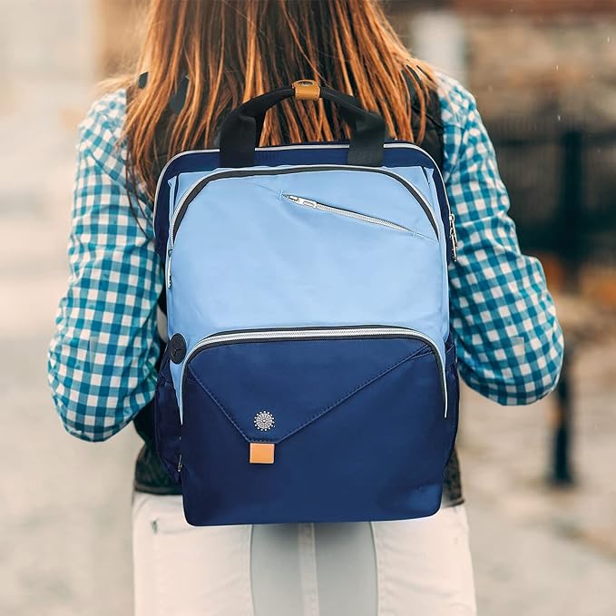 Hap Tim Laptop Backpack 15.6/14/13.3 Inch Laptop Bag Travel Backpack for Women/Men Waterproof School Computer Bag Large Capacity Bookbag for College/Travel/Business (7651EU), Blue