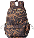 ESVAN Corduroy Backpack Lightweight Fashion 17 inch Laptop Bag for Women Casual College (Corduroy leopard print)