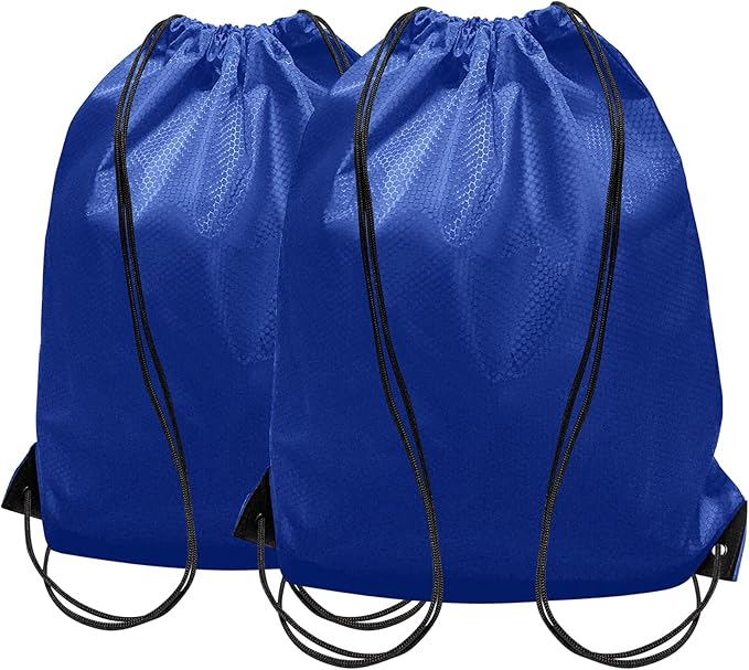 HIIXHC 2-Pack Blue Drawstring Backpacks, Cinch Bag, Lightweight & Washable Sackpack, Perfect for Gym, Sports, Travel - Men & Women,X-Large 22.4"x17.5"