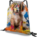 Drawstring Backpack Draw String Bag Waterproof for Sports Gym Beach Travel Cute Aesthetic Sackpack Men Women (13"×17")-Dog