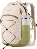 LOVEVOOK Travel Backpack for Women & Men With Giant Tumbler Holder,15.6 Inch Classic Laptop Work College Teacher Carry on Backpack Purse,Personal Item Backpack Hiking Computer Bag,Beige-Mustard Green