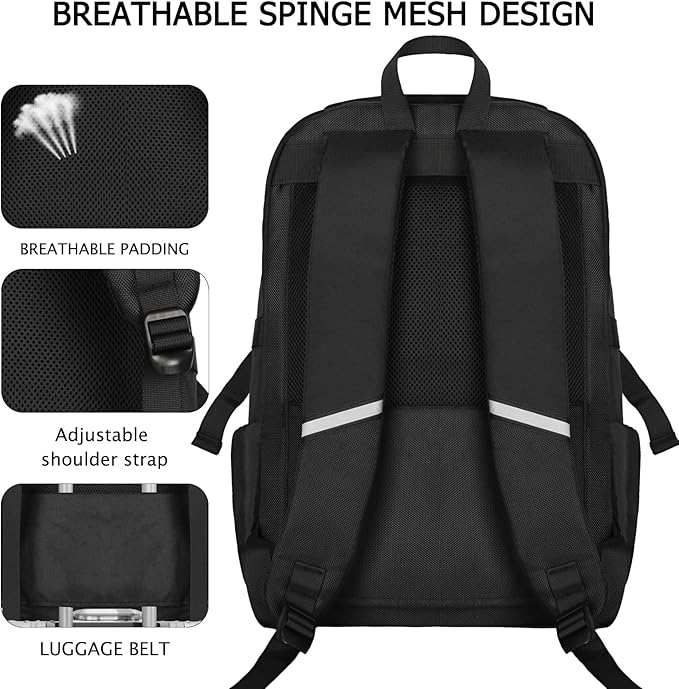 Goloni Airline Approved Travel Backpack 35L - Under Seat Carry On, Water Resistant 15.6 Inch Laptop Compartment for Men Women Work Travel,Black
