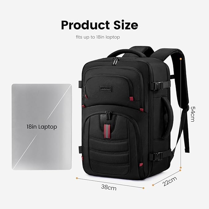 LOVEVOOK 50L Travel Backpack for Men, Airline Approved Carry On Luggage with 3 Packing Cubes, TSA Overnight Bags, Waterproof Personal Item Bag, Weekender Essentials Backpacks fits 18" Laptop