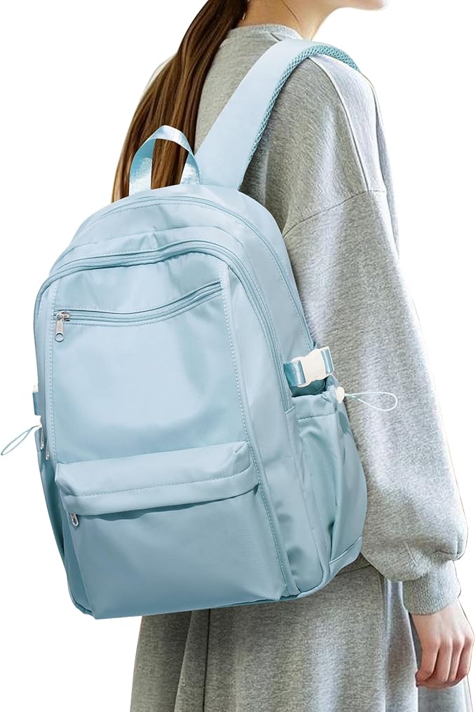 School Backpack for Teen Girls Lightweight College Backpack Women Travel Backpacks Waterproof High School Bookbag for Men Classic Casual Daypacks(Blue)