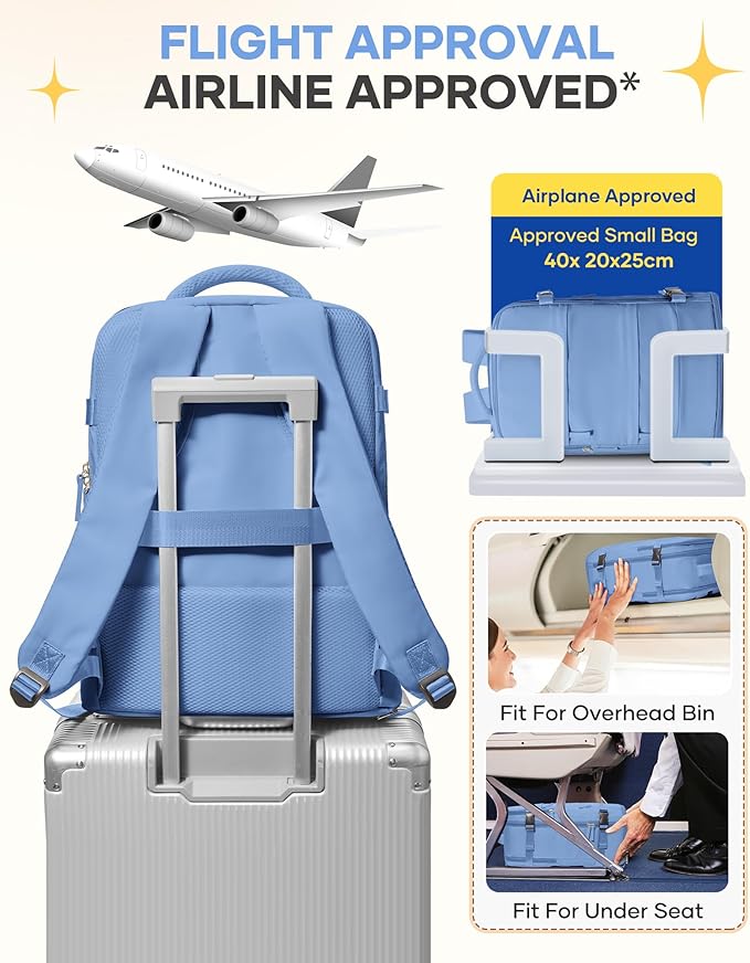 Large Travel Backpack For Women Men Airline Approved Carry On Backpack Flight Approved Waterproof Sports Luggage Backpack Casual Daypack Small Hiking Backpacks