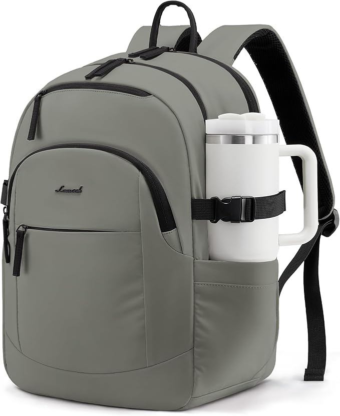 LOVEVOOK 5-Layer 15.6 Inch Laptop Backpack for Women, Work Business Computer Bag, College School Daypack, Travel Personal Item & Casual Purse, Green