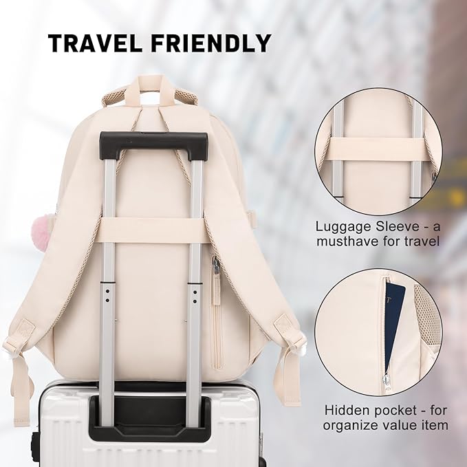 YAMTION Backpack for Teens,School Book Bag with Laptop Compartment for Students,Laptop Back Pack with Large Capacity for Girls Women Work Travel Weekend