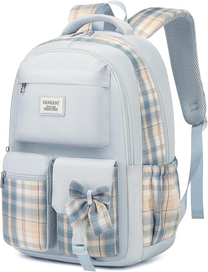 Large School Backpack for Teen Girls, Cute Bookbag Laptop Bag for Middle School Highschool College Women, Student Backpack Morral Escolar Niña (Blue)