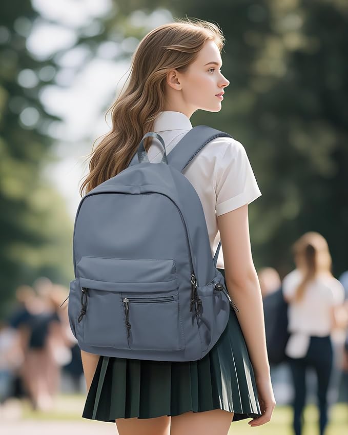 School Backpack for Girls Boys Bookbag Cute Aesthetic College Backpack Women Middle High School Teen Students Book Bag Lightweight Gym Work Laptop Casual Daypack Backpacks Men Blue Purple