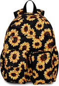 Women's Water-resistant Daypack Backpack, 15.6 Inch Laptop Compartment & Anti-Theft Pocket, Adjustable Padded Straps for Commuting, Travel, Work, College, Sunflower