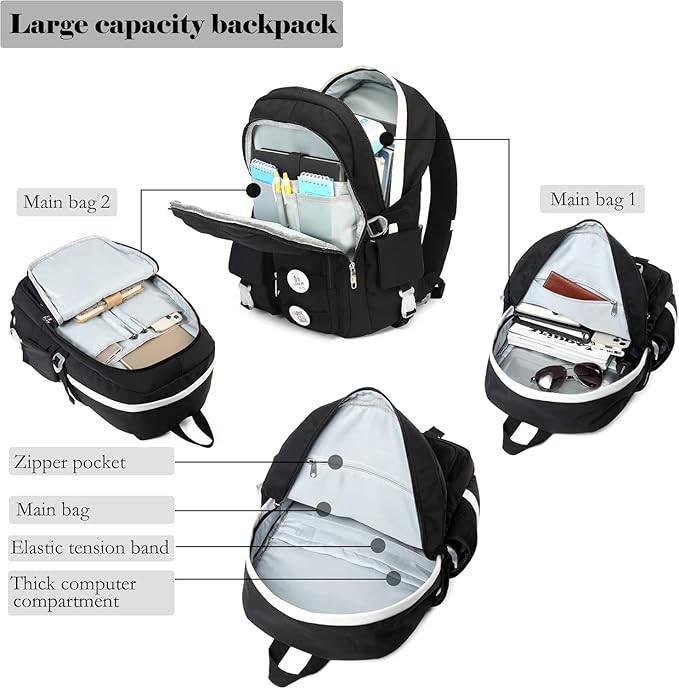 Makukke School Backpacks for Teen Girls - Laptop Backpacks 15.6 Inch College Cute Bookbag Anti Theft Women Casual Daypack