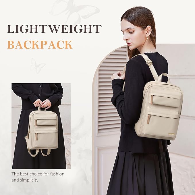 Mini Backpack for Women Lightweight Small Waterproof Backpack Purses Daily Daypack,fit 10.2Inch iPad,Apricot