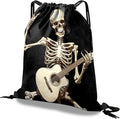 Drawstring Backpack Draw String Bag Waterproof for Sports Gym Beach Travel Cute Aesthetic Sackpack Men Women (13"×17")-Skull Skeleton