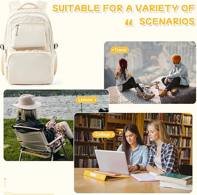 Travel Laptop Backpack for College Students School Backpack with Laptop Compartment Gym Backpack for Women School Backpacks for Teens Bookbag College Backpacks for Women Men