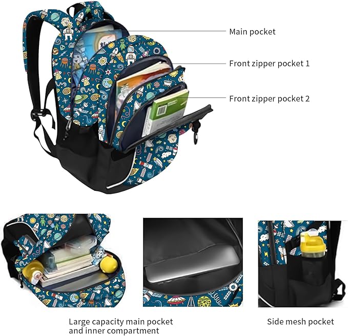 rickyh style School Backpack Travel Bag for Men & Women Lightweight College Back Pack with Laptop Compartmen (23YUZHOU)