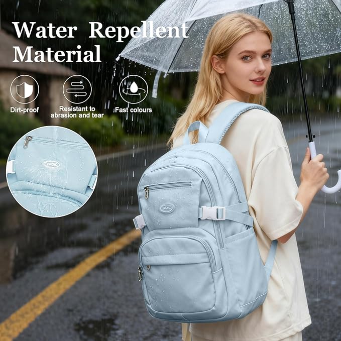 weradar Lightweight School Backpack For Women Men,Waterproof High School Bag,Casual Daypacks Backpack With Lots Of Pockets,Aesthetic College Backpack For Boys Girls(Blue)