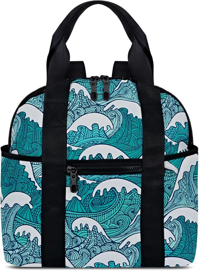 Women’s Backpack Purse Medium Size with Trolley Sleeve, Adjustable Strap/Top Handle, Water Resistant Travel Daypack, Tide Blue