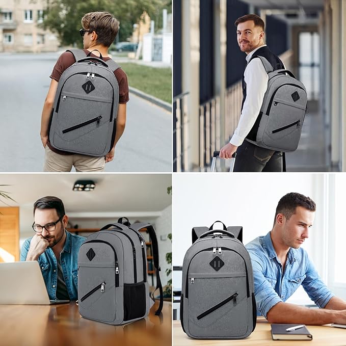 BIKROD Backpack for Men and Women, School Backpacks for Teen Boys & Girls, Student Bookbag Fits 15.6 Inch Laptop, Water Resistant Travel Backpack, Sturdy Anti Theft Computer Bag Gifts