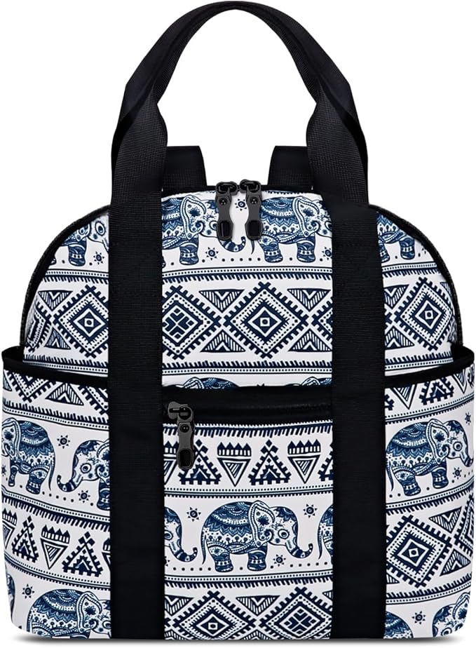Women’s Backpack Purse Medium Size with Trolley Sleeve, Adjustable Strap/Top Handle, Water Resistant Travel Daypack, Elephant