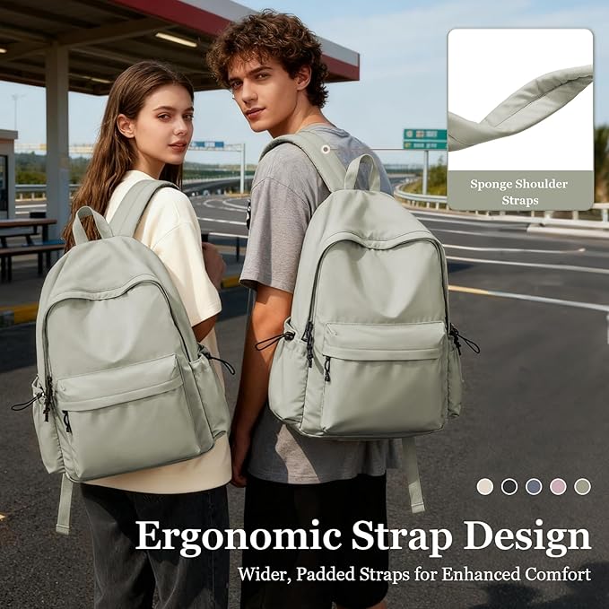 Lightweight Basic Backpack For High School,College Bookbag For Womens,Travel Laptop Backpacks For Teen Girls,School Bag Casual Daypack(Green)