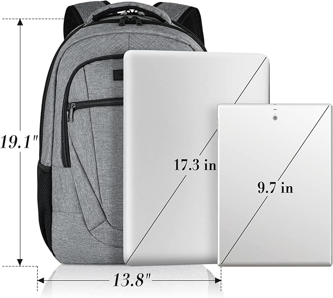 BIKROD Travel Laptop Backpack for Men and Women, Backpacks for School Teen Boys, Business Anti Theft Slim Sturdy Back Pack Adult Computer Bag Gift 15.6 IN Laptop, Grey