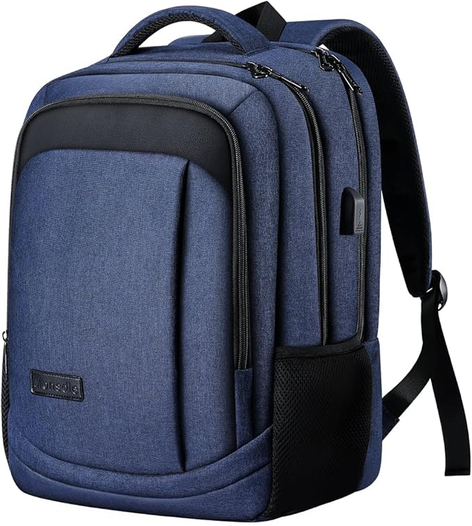 Monsdle Travel Laptop Backpack Anti Theft Backpacks with USB Charging Port, Business Work Bag 15.6 Inch College Computer for Men Women, Blue